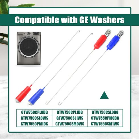 YUXIVCNE WH16X26912 WH16X26913 Washer Suspension Rod Spring Compatible with GE GTW750CSL1WS GTW750CPL1DG GTW750CPL0DG, Replace WH16X26734 WH16X26714 AP6328295 AP6331892 4588122 4863260 4Pcs in Saudi Arabia