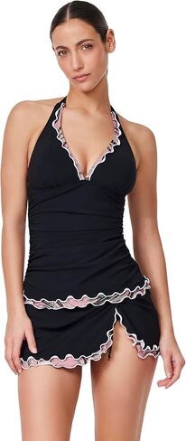 Profile by Gottex Halter Tankini Top- Shimmer Fabric, Adjustable Halter Tie, Built-in Soft Cups, Bottoms Sold Separately in Saudi Arabia