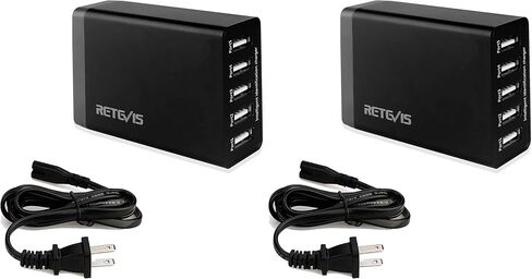Retevis 5-Port USB Wall Charger Radio Charging Station Compatible with RT68 RB28 RT19 RT22P NR10 RT18 RT22S H777 RB89 RT86 RT45P RB29 Baofeng Cobra HYT Walkie Talkies and iPhone (1 Pack) in Saudi Arabia