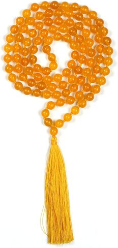 Natural Yellow Citrine Semi Precious Gemstone 108 Beads Japa Mala Prayer Necklace Wrist Mala Bracelet For Yoga Meditation Energy Balancing in Saudi Arabia