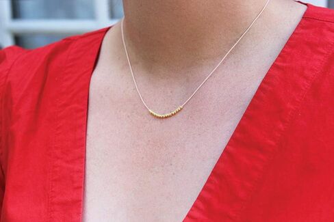 Lucky Feather Sweet 16 Milestone 14K Gold Dipped Beads Necklace on 17" Cord - Perfect 16th Birthday Gift Ideas in Saudi Arabia