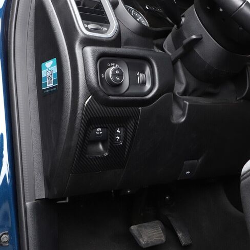 Electronic Handbrake Switch Panel Trim Cover + Carbon Fiber for Ram 1500 2018-2020 Left Front EHSPTCFDR2CF in Saudi Arabia