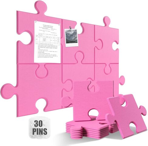 Felt Bulletin Board Tiles 31.5" x 20" Cork Board Alternative 6 Pack with 30 Pushpins 40 Adhesive Tabs Felt Wall Tiles Cork Boards for Walls Thick Slat Wall Panels for Home Office Classroom Decor in Saudi Arabia