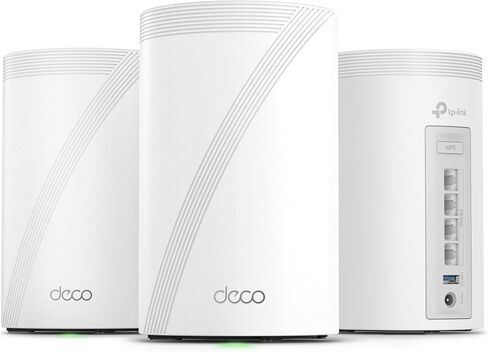 نظام شبكة TP-Link Deco AXE5400 ثلاثي الموجات WiFi 6E (Deco XE75) - يغطي ما يصل إلى 2900 قدم مربع، ويستبدل جهاز توجيه WiFi وموسع، شبكة تعتمد على الذكاء الاصطناعي، نطاق 6 جيجا هرتز جديد، حزمة واحدة in Kuwait