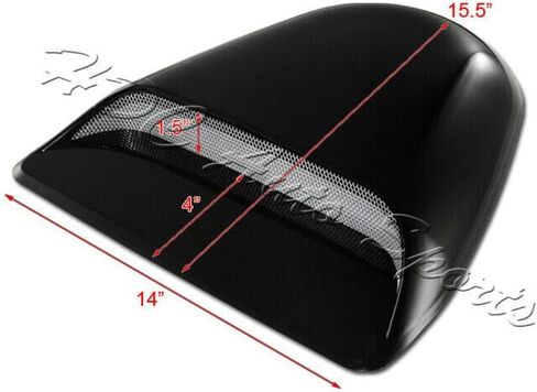 Signature Universal Auto Parts Accessories Universal Black Painted ABS Plastic Racing Air Flow Vent Turbo Hood Scoop Cover in Saudi Arabia