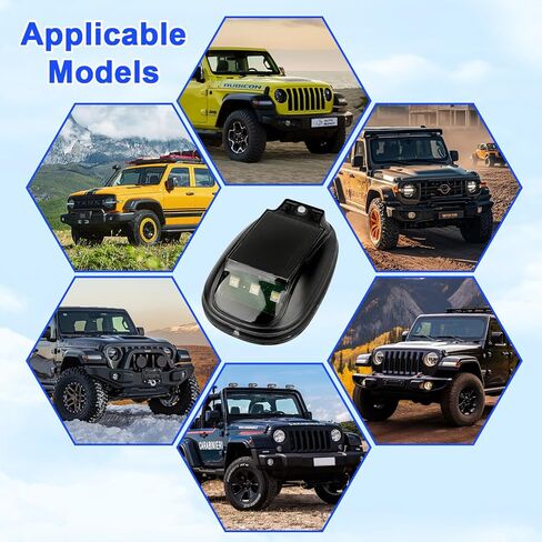Wireless Solar Cab Lights for Truck, No Drill Cab Roof Top Marker Lights with 8-Colors, Waterproof Solar-Powered RGB Strobe Lights, Smart Sensing Marker Light for Jeep Pickup SUV ATV - 2 Pack in Saudi Arabia