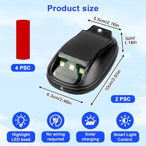 Wireless Solar Cab Lights for Truck, No Drill Cab Roof Top Marker Lights with 8-Colors, Waterproof Solar-Powered RGB Strobe Lights, Smart Sensing Marker Light for Jeep Pickup SUV ATV - 2 Pack in Saudi Arabia