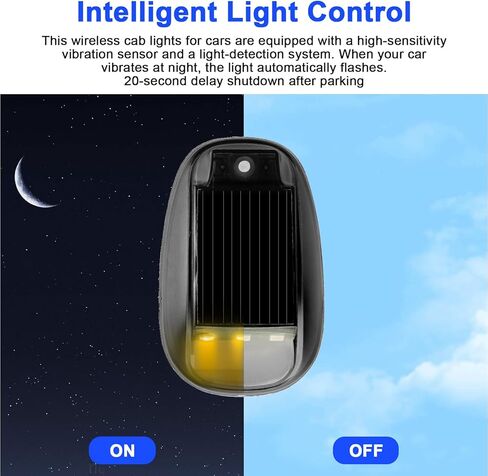 Wireless Solar Cab Lights for Truck, No Drill Cab Roof Top Marker Lights with 8-Colors, Waterproof Solar-Powered RGB Strobe Lights, Smart Sensing Marker Light for Jeep Pickup SUV ATV - 2 Pack in Saudi Arabia