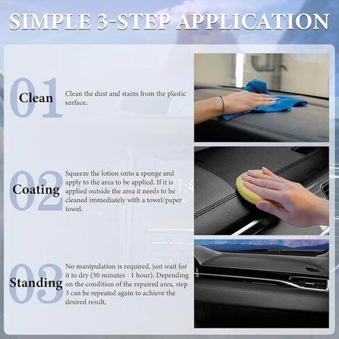 مرمم بلاستيك للسيارات 240 مل، مرمم بلاستيك السيارة، مرمم الحواف السوداء، يعيد البلاستيك الباهت، مرمم البلاستيك للسيارة من الخارج والداخل in Kuwait
