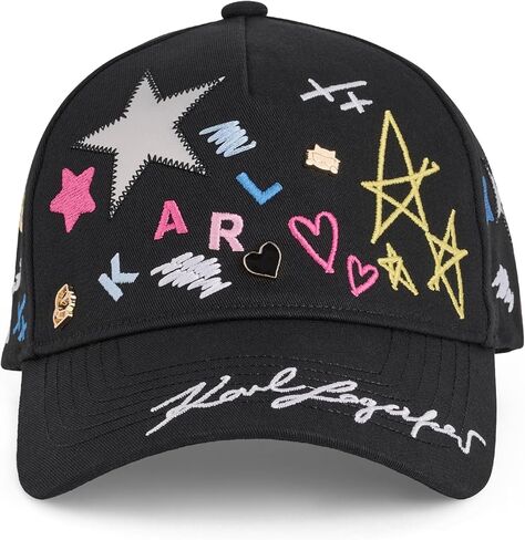 Karl Lagerfeld Womens Hearts and Stars Baseball Cap in Saudi Arabia