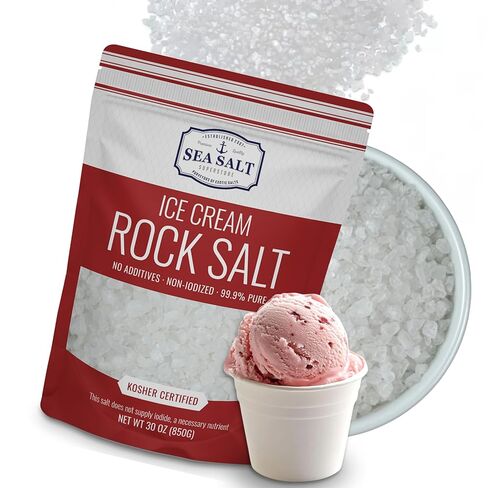 Ice Cream Salt, All-Natural Rock Salt for Ice Cream Maker, Universally Compatible with All Ice Cream Makers that Use Rock Salt, Food-Grade, 30 oz Bag - Sea Salt Superstore in Saudi Arabia