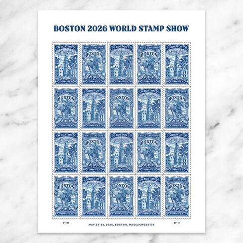 Boston 2026 World Stamp Show (Sheet of 20) First-Class Mail Forever Postage Stamps in Saudi Arabia