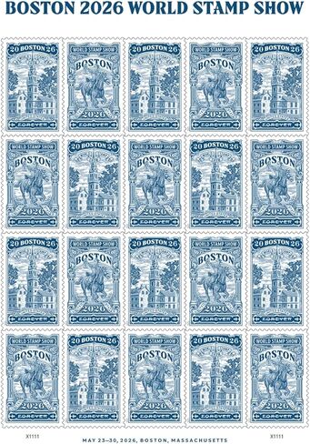 Boston 2026 World Stamp Show (Sheet of 20) First-Class Mail Forever Postage Stamps in Saudi Arabia