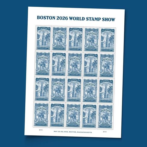 Boston 2026 World Stamp Show (Sheet of 20) First-Class Mail Forever Postage Stamps in Saudi Arabia