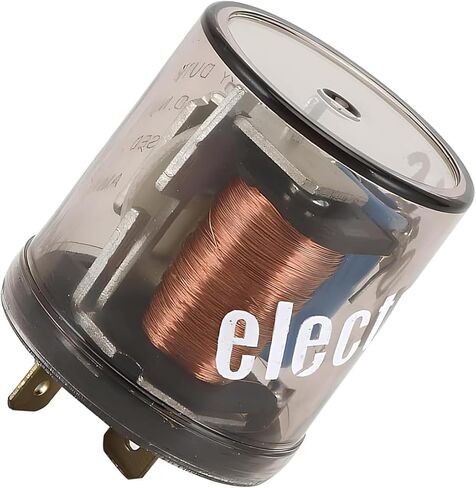 Car 2 Pin LED Flasher Relay, Copper Coil Fast Response Turn Signal Flasher, Waterproof Insulated Round Shell Blinker, Universal Control Assembly Replacement for Car Motorcycle Boat (Black) in Saudi Arabia