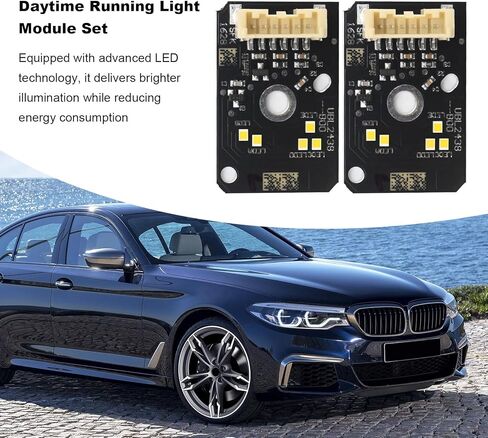 مجموعة وحدة إضاءة نهارية LED صفراء متكيفة من Anxingo قطعتين 63117214939، بديل لسيارة BMW 5 Series F90 M5 G30 2017-2020، يستبدل 63117214940 in Kuwait