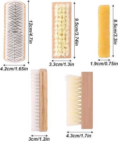 3pcs Suede Shoe Brush and Eraser Kit, Professional Suede & Nubuck Rubber Cleaning Cleaner Brushes with Wood Handle for Shoes & Boots in Saudi Arabia