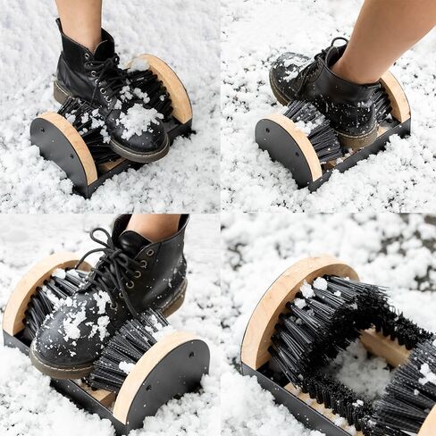 Heavy-Duty Metal and Wooden Base Shoe Cleaner and Boot Scraper, Portable or Floor-Mounted Scrubbing Brush for Indoor and Outdoor Use, All Weather Boot Cleaner - Removes Mud, Snow and Sand, Wooden in Saudi Arabia