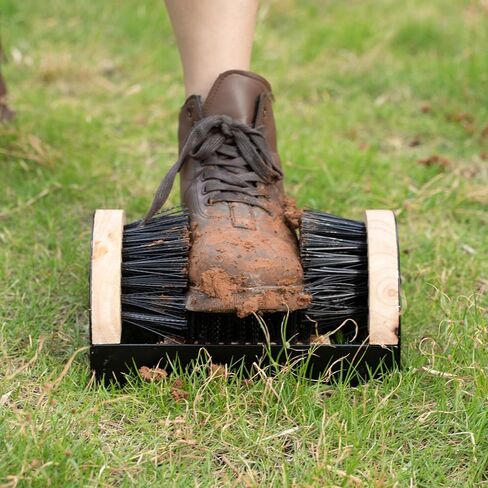 Heavy-Duty Metal and Wooden Base Shoe Cleaner and Boot Scraper, Portable or Floor-Mounted Scrubbing Brush for Indoor and Outdoor Use, All Weather Boot Cleaner - Removes Mud, Snow and Sand, Wooden in Saudi Arabia