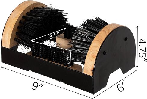 Heavy-Duty Metal and Wooden Base Shoe Cleaner and Boot Scraper, Portable or Floor-Mounted Scrubbing Brush for Indoor and Outdoor Use, All Weather Boot Cleaner - Removes Mud, Snow and Sand, Wooden in Saudi Arabia
