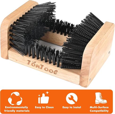 Boot Scrubber Wooden Boot Brush, Shoe Cleaner Brush for Outdoor Mud & Dirt-9.13 * 6.14 * 4.07in Shoe Cleaning Brush in Saudi Arabia