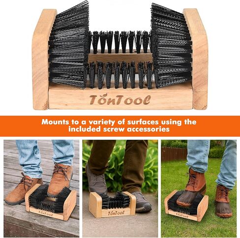 Boot Scrubber Wooden Boot Brush, Shoe Cleaner Brush for Outdoor Mud & Dirt-9.13 * 6.14 * 4.07in Shoe Cleaning Brush in Saudi Arabia