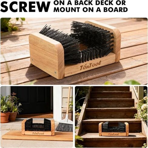 Boot Scrubber Wooden Boot Brush, Shoe Cleaner Brush for Outdoor Mud & Dirt-9.13 * 6.14 * 4.07in Shoe Cleaning Brush in Saudi Arabia