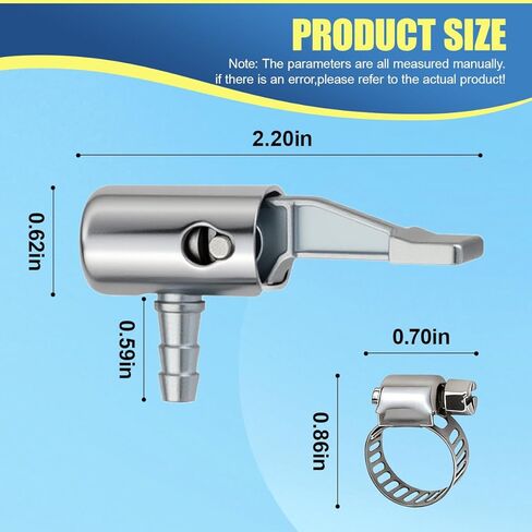 1/4" Lock On All Metal Air Chuck, Portable Tire Inflator Nozzle Adapter with Barb Connector, Mini Air Compressor Hose End with Adjustable Clamp for Hose Repair (4PCS) in Saudi Arabia