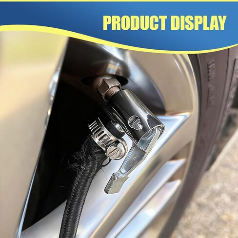 1/4" Lock On All Metal Air Chuck, Portable Tire Inflator Nozzle Adapter with Barb Connector, Mini Air Compressor Hose End with Adjustable Clamp for Hose Repair (4PCS) in Saudi Arabia