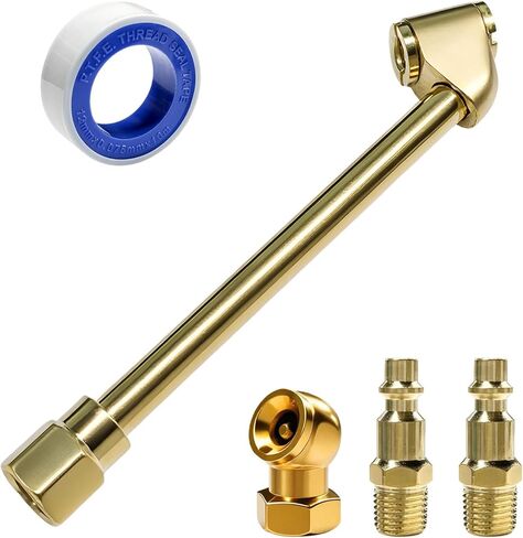 5 PCS Heavy Duty Air Chucks Set, 2-Way Air Chuck Closed Ball Tire Chuck w/ 1/4" NPT Male Quick Plug, Leakproof Tire Fill Kit for Inflator Gauges & Compressors, Car Accessories in Saudi Arabia