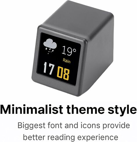 Eujgoov Mini Digital Clock, 1.54in IPS Screen with Weather Forecast Temperature Humidity Display, for Home Office Car GIF Photo Album Customization 240x240 Pixels in Saudi Arabia