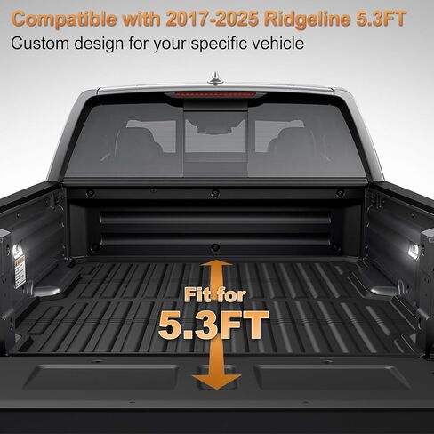 حصيرة سرير AOMSAZTO متوافقة مع Honda Ridgeline 2017 2018 2019 5.3FT بطانة سرير الشاحنة شديدة التحمل TPE مناسبة لجميع الأحوال الجوية ملحقات Ridgeline (حصيرة السرير + حصيرة الباب الخلفي + حصيرة التخزين الخلفية) in Saudi Arabia