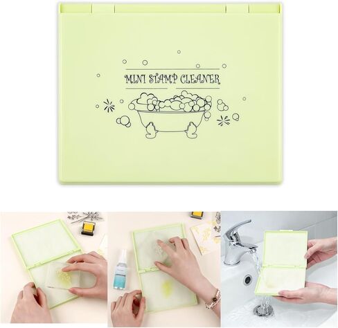 Stamp Scrubber for Stamps,Dual-Sided Stamp Cleaning Pad with Synthetic Bristles,Stamping Tool Cleaning Cling & Foam & Clear & Rubber Stamps 5.9x4.8inch(White) in Saudi Arabia
