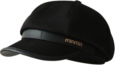 Womens Newsboy Cap Leather Buckle Chic Beret Caps Fall Winter Cabbie Paperboy Hat in Saudi Arabia