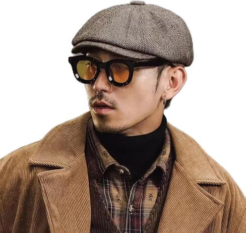 Vintage Men Newsboy Beret Hat Flat Peaked Cap Street British Painters Hats for Male Female, Cap Circumference: 56-58cm in Saudi Arabia