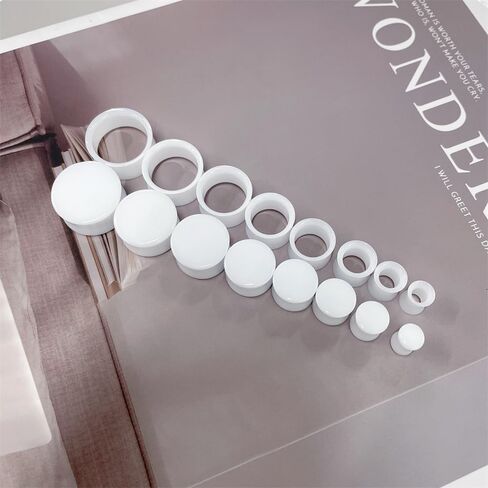 NewZenro Double Flared White Acrylic Ear Tunnel Plugs Gauges Expanders Saddle Hollow Tunnels Stretcher Earrings for Men Women Unique Lobe Stretching Body Piercings Jewelry 2 Pairs Set in Saudi Arabia