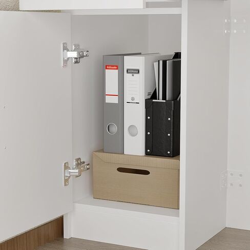 مكتب استقبال AIEGLE مقاس 61 بوصة مزود بمصابيح LED وأدراج قابلة للقفل، وعداد فحص مع خزانة وأرفف عرض، ومكتب استقبال أمامي أبيض حديث مع صينية لوحة مفاتيح للردهات والصالونات والبيع بالتجزئة in Kuwait