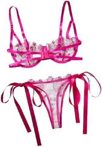 Adjustable Lingerie Set Wireless Floral Lace Mesh Bra and Thong See Through Sexy Elegant Bralette for Women in Saudi Arabia
