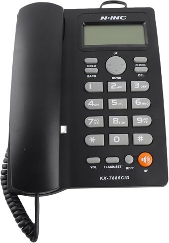 Telephone, Caller ID Corded Telephones, Wired Phone English, Hands-Free Calling Home Office Hotel Landline Phone, Mute Function Desk Office Telephone(Black) in Saudi Arabia