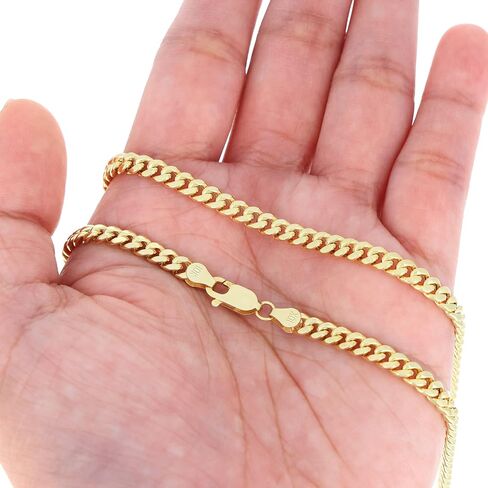 Nuragold 10k Real Yellow Gold Miami Cuban Lightweight Link 4.5mm Chain Bracelet (7"-9") Italian Jewelry for Men & Women in Saudi Arabia