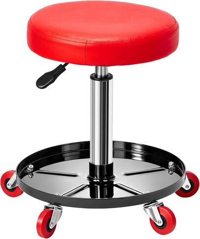 SUNROAD Mechanic Stool,Rolling Garage Seat Adjustable Pneumatic Shop Creeper Seat 300Lbs Mechanic Stool with Wheels and Removable Tool Tray Storage Workshop Chair for Auto Repair in Saudi Arabia