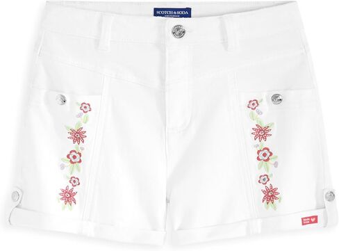 Scotch & Soda Girls Stretch Fit Denim Jean Shorts, Button Closure in Saudi Arabia