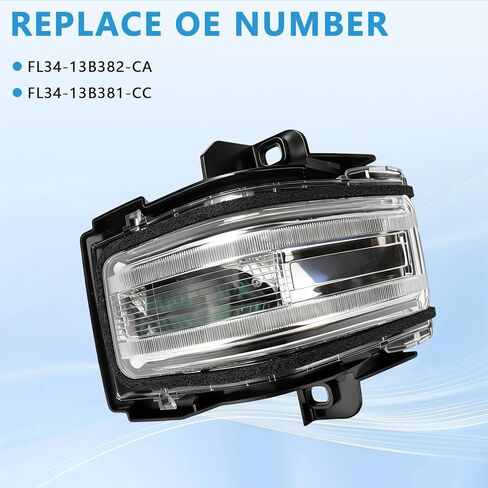 مؤشر مصباح إشارة الانعطاف للباب الأيسر للسائق متوافق مع Ford F-150 F-250 F-350 F-450 F-550 2015-2024 يستبدل FL34-13B382-CA in Kuwait
