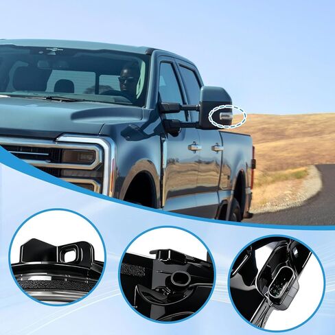 مؤشر مصباح إشارة الانعطاف للباب الأيسر للسائق متوافق مع Ford F-150 F-250 F-350 F-450 F-550 2015-2024 يستبدل FL34-13B382-CA in Kuwait