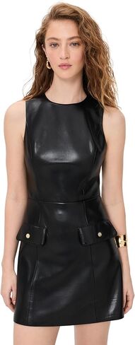alice + olivia Women's Marcella Faux Leather Sleeveless Mini Dress in Saudi Arabia