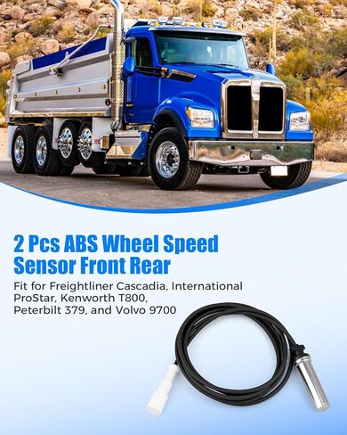 مستشعر سرعة العجلات ABS أمامي وخلفي مناسب لـ Freightliner Internationa Kenworth Peterbilt Sterling فولفو استبدال 970-5012، قطعتان in Saudi Arabia