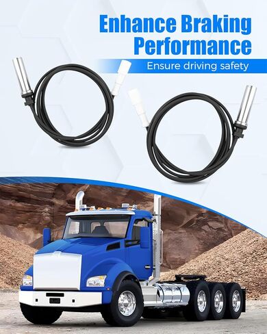 مستشعر سرعة العجلات ABS أمامي وخلفي مناسب لـ Freightliner Internationa Kenworth Peterbilt Sterling فولفو استبدال 970-5012، قطعتان in Saudi Arabia