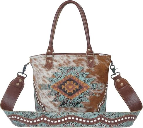 Azure Patterned Hairon Leather Bag in Kuwait