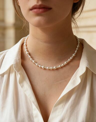 Pearl Beaded Necklaces for Women Layered bradal Gold Necklace Stack Handmade Wedding Jewelry for Brides 18 inches in Saudi Arabia