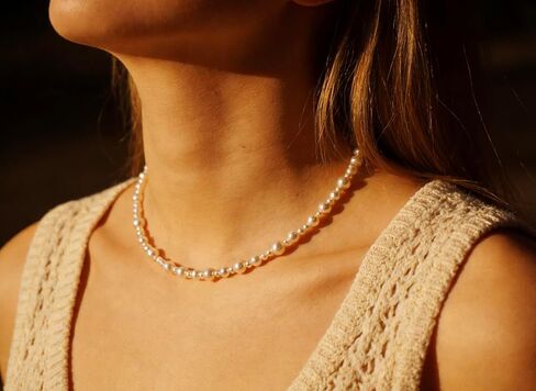 Pearl Beaded Necklaces for Women Layered bradal Gold Necklace Stack Handmade Wedding Jewelry for Brides 18 inches in Saudi Arabia